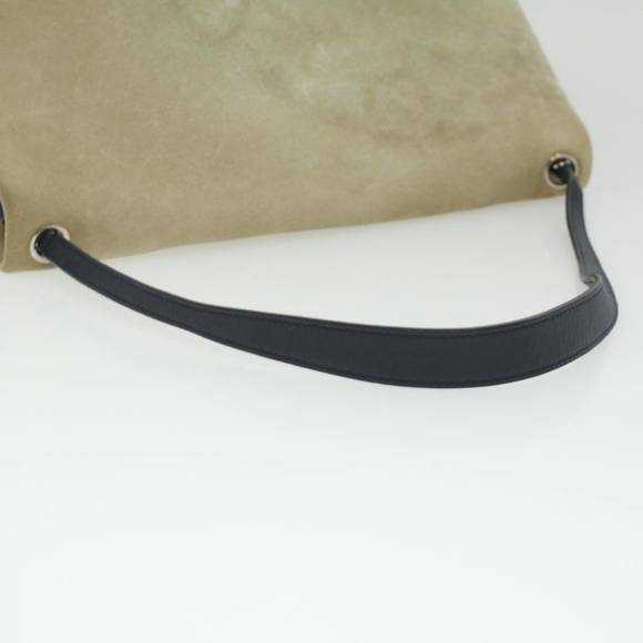 CELINE Shoulder Bag Suede Beige Blue black Auth ar8501 - Picture 8 of 16